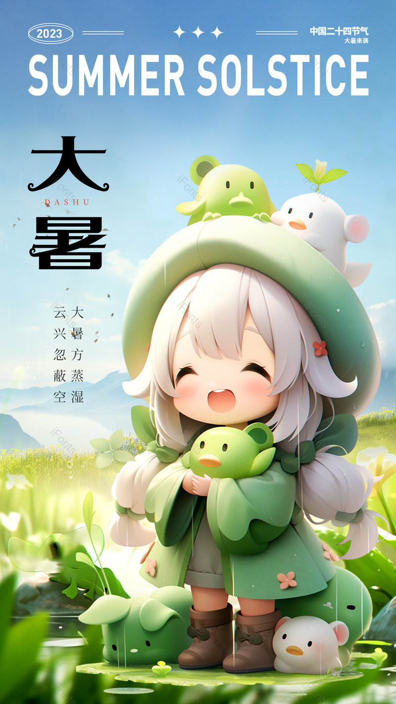 大气国风大暑节气夏日清爽荷叶品宣传海报,设计模板,设计模板大全,设计模板下载